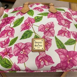 Dooney & Bourke Pink Bougainvillea Floral Satchel (like new)